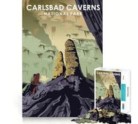 Rompecabezas de 1000 Piezas para Adolescentes Parque de Las Cavernas de Carlsbad,Juego de Ajuste preciso,Desarrollo Mental,diversión,Ocio,Tiempo Libre,Navidad,Arte para el hogar (50x75cm)