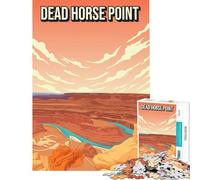 Rompecabezas de 1000 Piezas para Adolescentes Parque Estatal Dead Horse Point Póster de Viaje Vintage Juguetes de Juegos educativos Regalos de cumpleaños para la diversión Familiar Tamaño 75x50cm