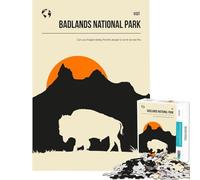 Rompecabezas de 1000 Piezas para Adolescentes Parque Nacional Badlands Arte desafío para la Inteligencia Cerebral Juguetes adictivos Juegos Divertidos Mejora la Memoria Regalos artísticos 75x50cm
