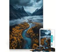 Rompecabezas de 1000 Piezas para Adolescentes Parque Nacional Banff,Canadá Juego de Estrategia Mental Storm Clean Edge Juego de Ritmo Lento Divertido Regalo de cumpleaños (50x75cm)