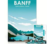 Rompecabezas de 1000 Piezas para Adolescentes,Parque Nacional Banff,fácil de armar,Divertido,Estimulante,Juego Casual,Ideal para el Tiempo Libre y el Ocio (38x52cm)