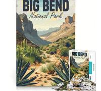 Rompecabezas de 1000 Piezas para Adolescentes: Parque Nacional Big Bend, Juegos educativos, Entrena tu Cerebro y Tus Manos, colección de Artistas, Bellas Artes 38x26cm