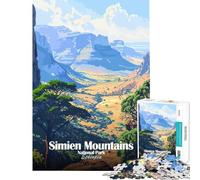 Rompecabezas de 1000 Piezas para Adolescentes Parque Nacional de Las Montañas Simien Etiopía Póster para Juego Educativo Juguete desafiante para Juego Educativo Obra de Arte difícil Regalo (50x75cm)