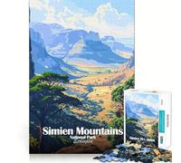 Rompecabezas de 1000 Piezas para Adolescentes Parque Nacional de Las Montañas Simien Etiopía Póster Ajuste Juego Desarrollo Mental Diversión Ocio Tiempo de diversión Navidad para el hogar