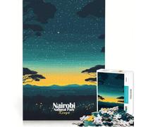 Rompecabezas de 1000 Piezas para Adolescentes Parque Nacional de Nairobi Cielo Nocturno Juguetes para armar Mejora la Memoria con Piezas de Formas aleatorias Que encajan Perfectamente 38x26cm