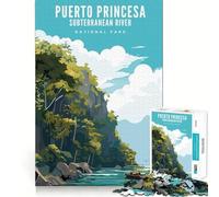 Rompecabezas de 1000 Piezas para Adolescentes Parque Nacional de Puerto Princesa,Corte Suave,Juguete para ejercitar el Cerebro,Tiempo de Juego Relajante,Actividad de cumpleaños (38x52cm)