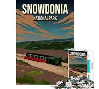 Rompecabezas de 1000 Piezas para Adolescentes Parque Nacional de Snowdonia Inglaterra Tren Póster Juegos Divertidos Juguetes adictivos para Cultivar la Paciencia Regalos de cumpleaños para la