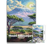 Rompecabezas de 1000 Piezas para Adolescentes, Parque Nacional del Monte Kilimanjaro, Tanzania, póster, Juguetes educativos, Regalo de cumpleaños, Regalo de Amigo Secreto, tamaño 38x52cm