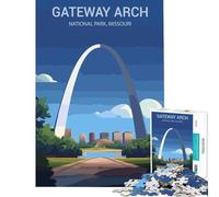 Rompecabezas de 1000 Piezas para Adolescentes Parque Nacional Gateway Arch Juego desafiante Juguete para ejercitar la Mente antiestrés Regalo de cumpleaños tamaño 38x52cm
