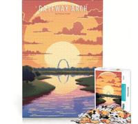 Rompecabezas de 1000 Piezas para Adolescentes Parque Nacional Gateway Arch, Juego Imposible, Actividades Divertidas para Hacer en casa, cumpleaños y Navidad 38x26cm
