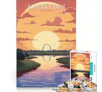 Rompecabezas de 1000 Piezas para Adolescentes Parque Nacional Gateway Arch, Juegos educativos, desafío exigente, Regalo de cumpleaños 50x75cm