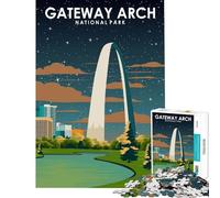 Rompecabezas de 1000 Piezas para Adolescentes Parque Nacional Gateway Arch para Juegos educativos Juguetes Juegos educativos Regalos de cumpleaños para la diversión Familiar tamaño 75x50cm