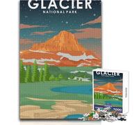 Rompecabezas de 1000 Piezas para Adolescentes, Parque Nacional Glaciar, Juego Educativo Familiar, desafío difícil, Regalo Divertido, tamaño 38x26cm