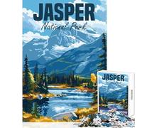 Rompecabezas de 1000 Piezas para Adolescentes Parque Nacional Jasper decoración del hogar Juguetes Ideas de Regalo Juego de ingenio con póster a Juego y Hoja de Trivia tamaño 50x75cm