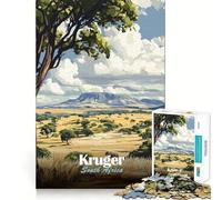 Rompecabezas de 1000 Piezas para Adolescentes,Parque Nacional Kruger,Sudáfrica Arte de Corte Fino Juguete Divertido y lógico Tiempo de Juego Acogedor Decoración navideña para la Pared (50x75cm)