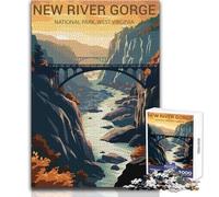 Rompecabezas de 1000 Piezas para Adolescentes, Parque Nacional New River Gorge, Juego Educativo Familiar, análisis y lógica, Gran Regalo, tamaño 38x26cm