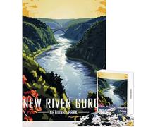 Rompecabezas de 1000 Piezas para Adolescentes Parque Nacional New River Gorge Juguete Educativo Regalo para cumpleaños Juegos relajantes Adecuado para decoración de Escritorio tamaño 38x52cm