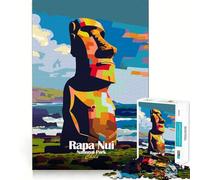 Rompecabezas de 1000 Piezas para Adolescentes,Parque Nacional Rapa NUI,Chile,Arte Exact Edge Art,Actividad para Mentes Inteligentes,Juego para Pasar un rato Agradable,Regalo de cumpleaños (38x52cm)