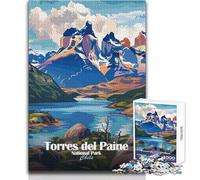 Rompecabezas de 1000 Piezas para Adolescentes, Parque Nacional Torres del Paine, Chile, Juegos educativos, Juguete Educativo de Corte de precisión, tamaño 38x52cm