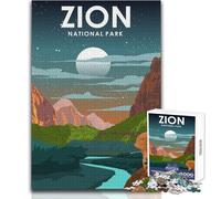 Rompecabezas de 1000 Piezas para Adolescentes, Parque Nacional Zion, Juegos educativos de Viaje, Juguete Educativo de Corte de precisión, tamaño 50x75cm