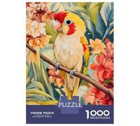 Rompecabezas De 1000 Piezas para Adolescentes Parrot in Tropical Flowers Rompecabezas para Adultos Juego Práctico Decoración del Hogar Cumpleaños Y Navidad 70x50cm/1000pcs