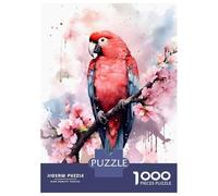 Rompecabezas De 1000 Piezas para Adolescentes Parrot Watercolor Rompecabezas para Adolescentes Juegos Relajantes para La Diversión Familiar Juego Desafiante Regalos 38x26cm/1000pcs
