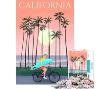 Rompecabezas de 1000 Piezas para Adolescentes Paseo al Atardecer en California Juegos Divertidos y adictivos para Cultivar la Paciencia Regalos de cumpleaños para Disfrutar en Familia Tamaño 75x50cm