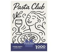 Rompecabezas De 1000 Piezas para Adolescentes Pasta Club Line Art Illustration Rompecabezas Juego Familiar Pero Divertido Y Humorístico Cumpleaños 52x38cm/1000pcs