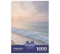 Rompecabezas De 1000 Piezas para Adolescentes Pastel Beach Waves at Sunset Rompecabezas para Adultos Juguete Decoración De Pared Patrón De Montaje Gran Regalo para Jugar 70x50cm/1000pcs