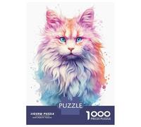 Rompecabezas De 1000 Piezas para Adolescentes Pastel Persian Cat Art Rompecabezas para Adultos Juegos Relajantes Análisis Y Lógica para Cumpleaños, Navidad 52x38cm/1000pcs