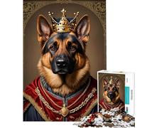 Rompecabezas de 1000 Piezas para Adolescentes Pastor Alemán Rey difícil y desafiante para la diversión Familiar Juegos Divertidos para Mayores de 14 años Juego de Rompecabezas Disponible (50x75cm)