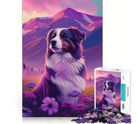Rompecabezas de 1000 Piezas para Adolescentes Pastor Australiano Colorf Clean Edge Juego de lógica Juego de Juego Lento Divertido Actividad de cumpleaños (50x75cm)