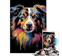 Rompecabezas de 1000 Piezas para Adolescentes Pastor Australiano Un Reto para completar Arte de Pared Juego Educativo para Mayores de 14 años (50x75cm)