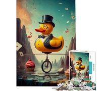 Rompecabezas de 1000 Piezas para Adolescentes Pato Elegante en Monociclo Juego Familiar Que desafía la Inteligencia Cerebral Juguetes adictivos Regalos de Amigo Invisible Mejora la Memoria (38x52cm)