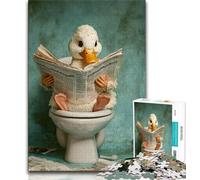 Rompecabezas de 1000 Piezas para Adolescentes, Pato Lector, Ideal para Decorar escritorios a Partir de 14 años (tamaño 75x50cm)