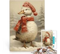 Rompecabezas de 1000 Piezas para Adolescentes Pato nevado de Navidad Alivio del estrés Cada Pieza es única: un desafiante y Divertido Juego Familiar 75x50cm