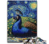 Rompecabezas de 1000 Piezas para Adolescentes, Pavo Real, Cielo Nocturno, Juego Familiar, antiestrés, desafío difícil, Regalo de Amigo Secreto, 50x75cm