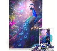 Rompecabezas de 1000 Piezas para Adolescentes Pavo Real en un Bosque Encantado Juguetes para armar desafiante para completar Regalo de cumpleaños Regalos de Viaje 38x26cm
