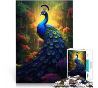 Rompecabezas de 1000 Piezas para Adolescentes Pavo Real lluvioso épico Difícil y desafío Actividades Divertidas en casa, Regalos de cumpleaños, Regalos de Viaje, 38x26cm