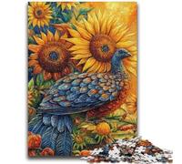 Rompecabezas de 1000 Piezas para Adolescentes, Pavo Real y Girasol 14+ años, Juego de Preguntas, Actividades Divertidas en casa, Regalo de cumpleaños, Regalos de Viaje, 50x75cm
