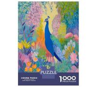 Rompecabezas De 1000 Piezas para Adolescentes Peacock in A Colorful Garden Painting Rompecabezas para Adultos Juegos Relajantes Arte De Pared Diversión En Casa Actividades, 70x50cm/1000pcs