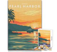 Rompecabezas de 1000 Piezas para Adolescentes Pearl Harbor, Hawái Juego de desafío único, Pero Divertido y Divertido Regalo de cumpleaños Tamaño 38x52cm