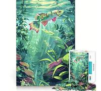 Rompecabezas de 1000 Piezas para Adolescentes Peces Tropicales en Aguas exuberantes Diseño Juego Divertido para Entrenar la concentración y Relajarse Regalo Ideal para Navidad
