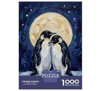Rompecabezas De 1000 Piezas para Adolescentes Penguins Under The Full Moon Rompecabezas para Adultos Juguetes Antiestrés Difícil Difícil Desafiante De Completar 70x50cm/1000pcs