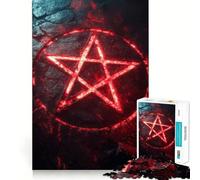 Rompecabezas de 1000 Piezas para Adolescentes Pentagrama ardiente,Ajuste, Juego Mental,Desarrollo de Habilidades,diversión,Tiempo Libre,Navidad,decoración del hogar (38x26cm)