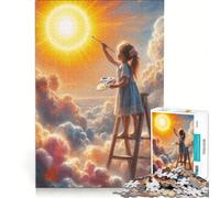 Rompecabezas de 1000 Piezas para Adolescentes Pequeño Artista pintando el Sol Juego Educativo Actividades Divertidas para Hacer en casa fortalece el Amor Entre Parejas 38x52cm