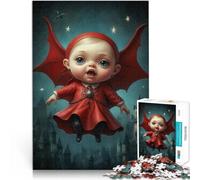 Rompecabezas de 1000 Piezas para Adolescentes Pequeño Vampiro Rojo Competición de Velocidad de Manos decoración de Pared 38x26cm