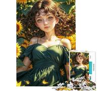 Rompecabezas de 1000 Piezas para Adolescentes Perdido en un sueño de Girasol Rompecabezas para Adultos Juego Familiar Divertido y humorístico Regalo de cumpleaños Regalos (tamaño 38x26cm)
