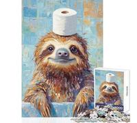 Rompecabezas de 1000 Piezas para Adolescentes: Perezoso con Papel higiénico en la Cabeza Juguetes antiestrés Grandes Regalos y Juguetes Juego de ingenio Entrena tu Cerebro y Tus Manos tamaño 38x52cm