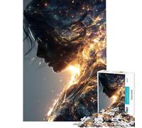 Rompecabezas de 1000 Piezas para Adolescentes Perfil de Mujer Celestial Diversión en casa desafío exigente Juego práctico para Mayores de 14 años (38x52cm)